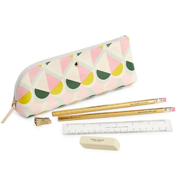 kate spade geo spade pink pencil case set nwt - Picture 1 of 6